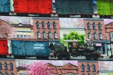 Steam train fabric, Quilting