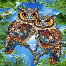 Ex Large Owl Design Suncatcher