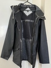 Bellfield Leather Nikel Hooded Rain Mac Black Men’s Unisex Size Small