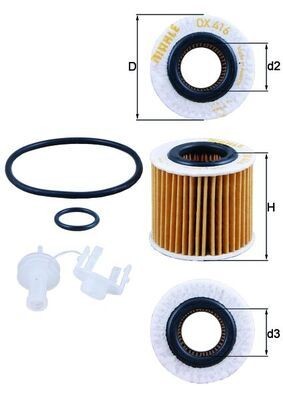 Mahle 416d2 oil filter - 416d2,