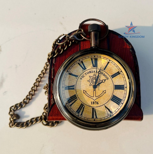 Vintage brass pocket watch - brass,