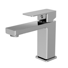 Nuie Kalk Mono Basin Mixer Tap with Push Button Basin Waste Polished Chrome