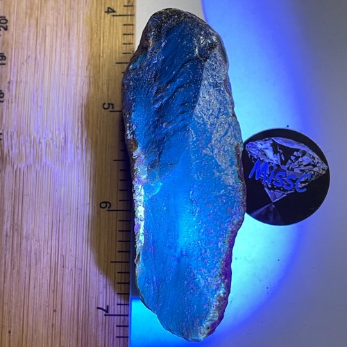 Blue amber stone - amber, 76x30mm