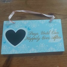 BNWT Countdown to Wedding Chalkboard Plaque/Sign, Days until Married plaque