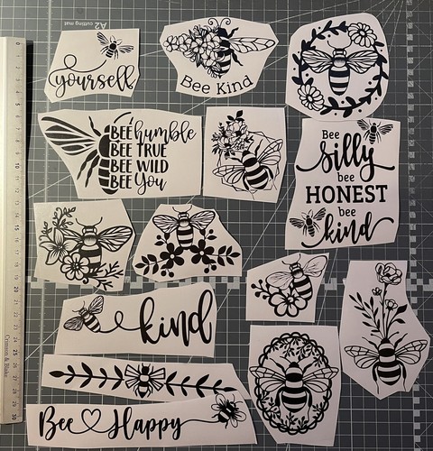 Bee happy decal stickers - bee,