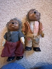 Vintage Steiff Mecki And Macki Hedgehog Stuffed Animal Plush Toy West Germany