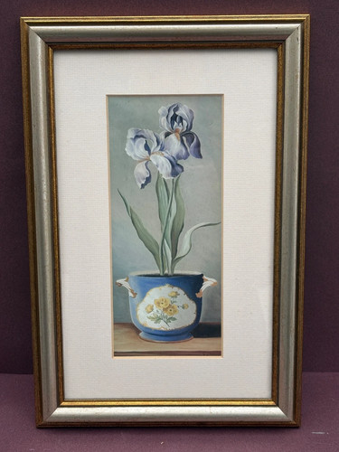 Blue irises flower print - irises,