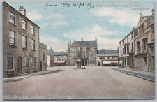UPPINGHAM SCHOOL Leicestershire Market Place & Falcon Postcard dated 1905