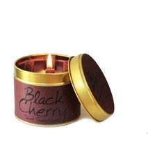 Lily-Flame Black Cherry Scented Candle. Lidded Tin Candle