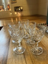 Set of Five EDINBURGH Crystal  TAY  3" Liqueur Glasses 