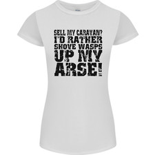 Sell My Caravan? Caravanning Funny Holiday Womens Petite Cut T-Shirt