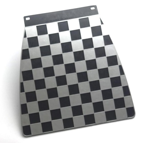 Silver black chequered mudflap - silver,