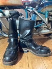 Red Wing 2268 Steel Toe Engineer Boots Motorcycle Black Chrome Leather UK 6