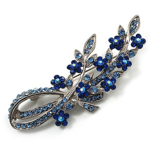 Sapphire blue crystal - blue, floral