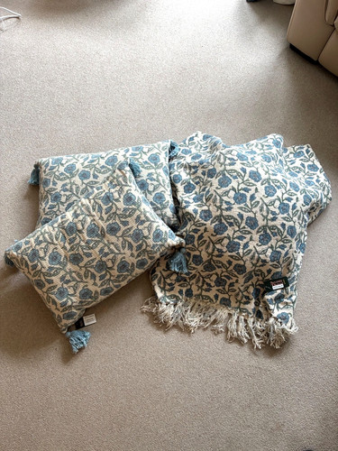 Matching throw and - and, cushions