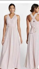 MARKS AND SPENCER LIGHT PINK WEDDING BRIDESMAID MULTIWAY PARTY MAXI DRESS UK 10