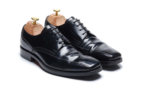 Loake polished black derby - polished,