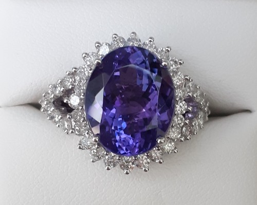 Tanzanite diamond 18k white - tanzanite,