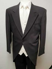 I1 Mens Grey Morning Evening Suit Wedding Dress Royal Ascot Tailcoat Jacket