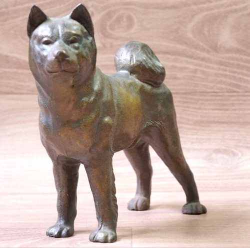 Hachiko akita dog metal statue - hachiko,
