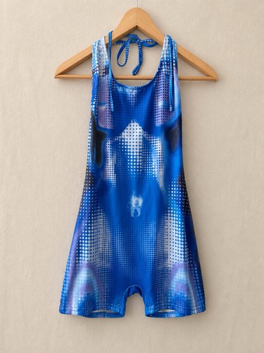 Blue halterneck unitard - unitard, s
