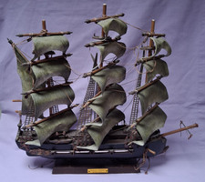 Vintage Wooden Model Galleon