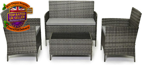 Grey rattan garden furniture - grey,