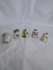 Vintage Collector's Club Thimbles Sutherland Hand Enamelled Crystal Flower Decor