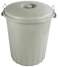 Grey plastic bin - grey,