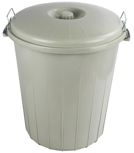 Grey plastic bin indoor - grey,