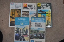 5 Old Road Maps - 1960's of