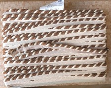 18m Dark brown/Cream Vintage Flanged Piping Cord Upholstery Edging Trim Upcycl