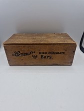 Vintage Lyons’ Milk Chocolate Bars Wooden Advertising Box c.1920-30s