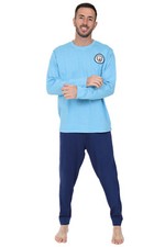 Mens Manchester City Football Club Long Pyjamas Premier League Man City Pyjama 