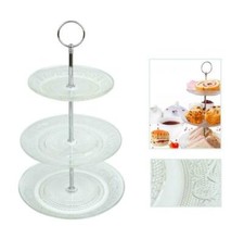 Ariana Homeware 3 Tier Glass Round Cake Stand - 18/23/25cm