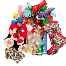 10 X BARGAIN CHRISTMAS XMAS BUNDLE TOYS  TREATS PET PUPPY DOG DOGGY CHEW TOY 