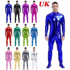 UK Mens Metallic Front Zipper