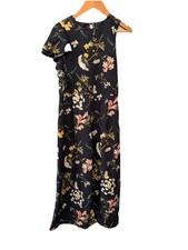 Girls Next Navy Floral Jumpsuit Size 9 Years Short Sleeve Cropped