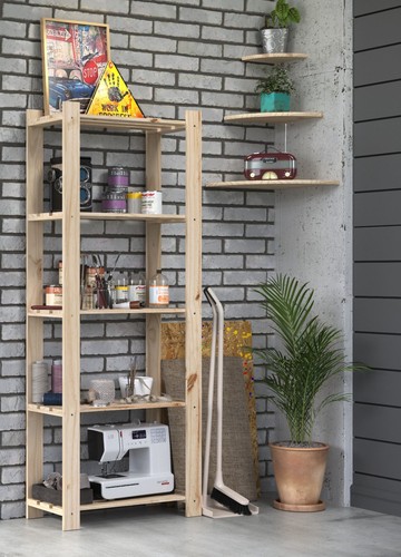 Solid pine slatted storage - solid,