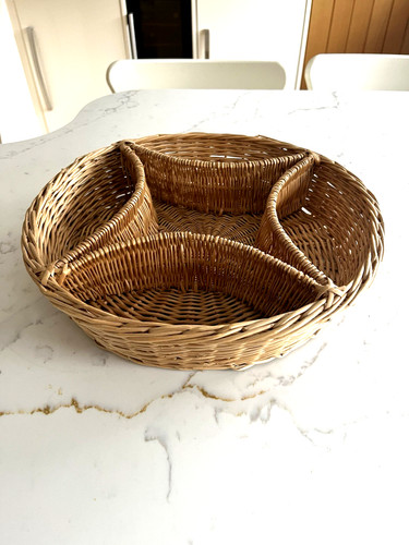 Vintage wicker serving - vintage,