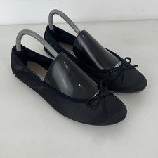 LK Bennett Ballerina Shoes Ballet Pumps Black Satin Size 40 / 7 Ladies Womens