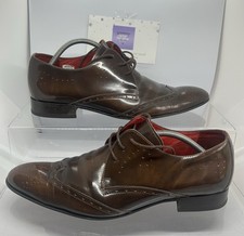 Jones Bootmaker Men’s Brown Man Made Leather Smart Brogue Shoes UK Size 9