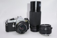 Pentax ME Super SLR 35mm Film Camera + 50mm f/1.7 Lens + Extras