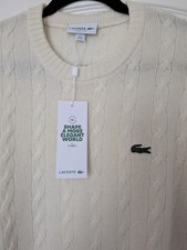 * BRAND NEW WITH TAGS *  Lacoste Wool Crew Neck Sweater Jumper (Size Medium)