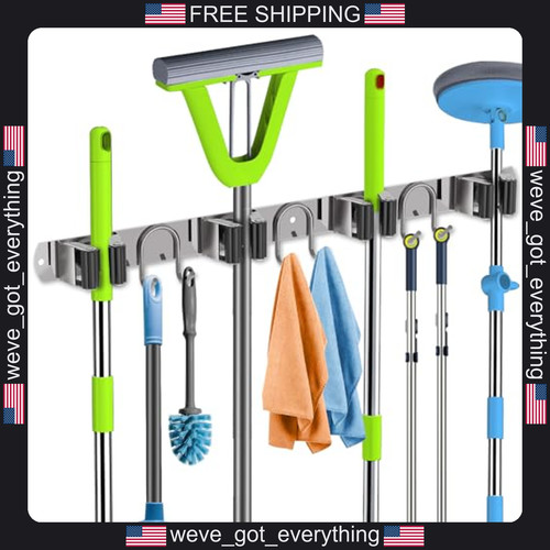 Wall mount broom holder - wall,