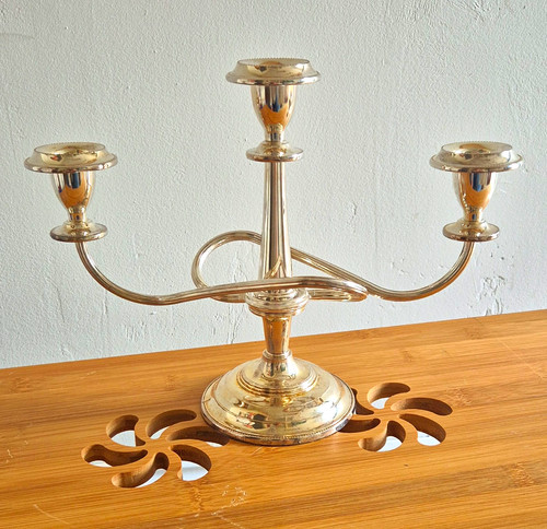 Arm silver plate candelabra - plate,