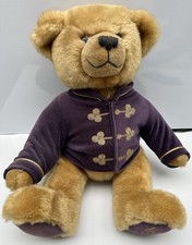 Harrods Christmas Plush Teddy Bear Millennium 2000 Purple Gold Jacket VTG *READ*