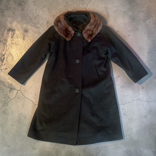 Vintage 1950s 60s black wool - vintage,