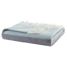 50"x60" Zoe Color Block Throw Blanket Blue: Urban Habitat, Fringe Detail, Machin
