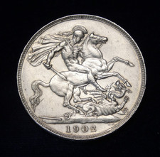 Rare 1902 Edward VII Silver Crown - AUNC